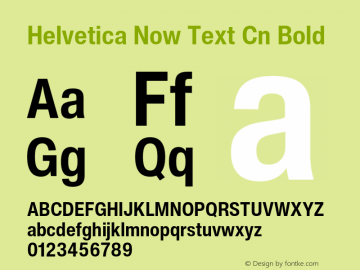 Helvetica Now Text Cn Bold Version 2.00图片样张