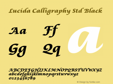 LucidaCalligraphyStd-Black Version 1.000图片样张