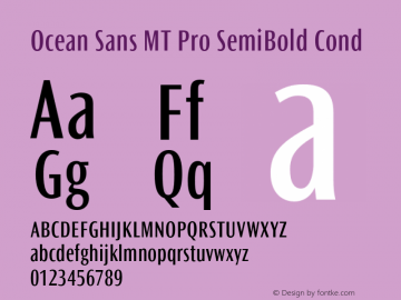 OceanSansMTPro-SemiBoldCond Version 1.000 Build 1000图片样张