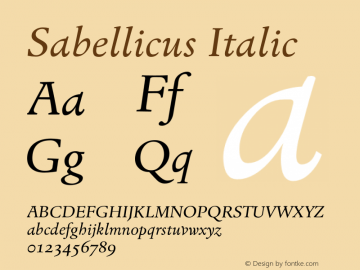 Sabellicus Italic Version 1.00图片样张