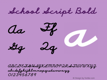 School Script Bold Version 1.00, build 3, s3图片样张