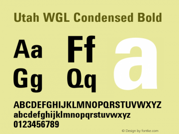 Utah WGL Condensed Bold Version 1.03图片样张