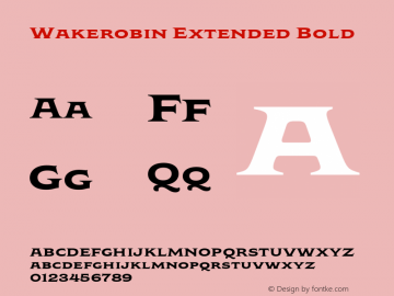 Wakerobin Extended Bold Version 1.00图片样张