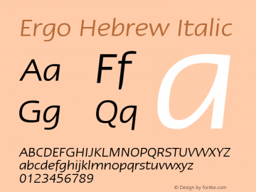 Linotype Ergo Hebrew Italic Version 1.00图片样张