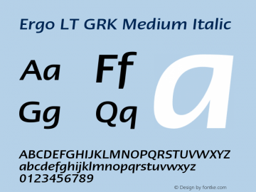 ErgoLTGRK-MediumItalic Version 1.000;PS 001.000;hotconv 1.0.38图片样张