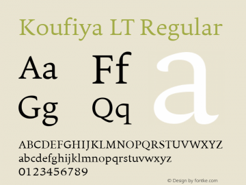 Koufiya LT Regular Version 1.00; 2007图片样张