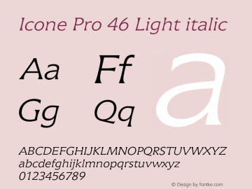 IconePro-46Lightitalic Version 2.000 Build 1000图片样张