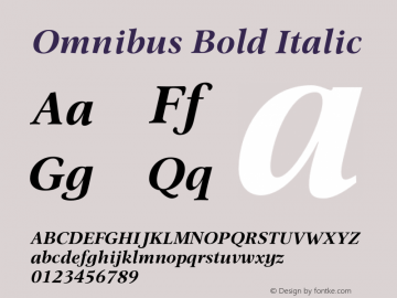 Omnibus Bold Italic Version 1.10图片样张