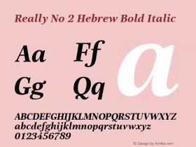 Really No. 2 Hebrew Bold Italic Version 1.00图片样张