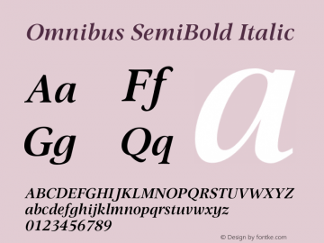 Omnibus SemiBold Italic Version 1.10图片样张