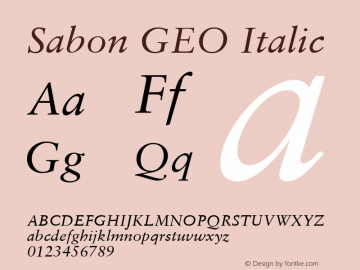 Sabon GEO Italic Version 1.00图片样张