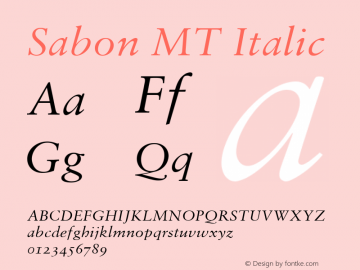 Sabon MT Italic 001.001图片样张