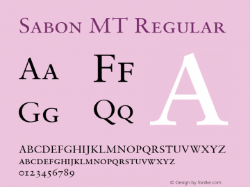 Sabon MT Regular 001.001 Font Sample