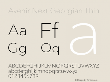 Avenir Next Georgian Thin Version 2.00图片样张