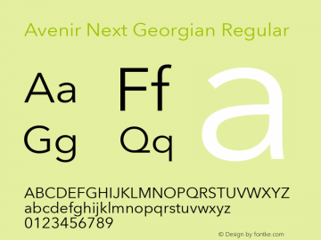 Avenir Next Georgian Regular Version 2.00图片样张