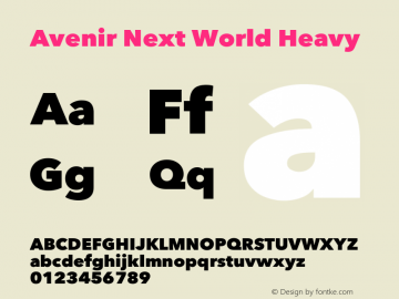 Avenir Next World Heavy Version 2.00图片样张