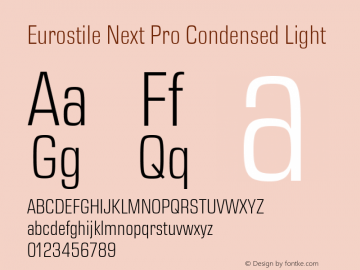 Eurostile Next Pro Cn Light Version 2.00图片样张