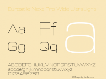 Eurostile Next Pro Wide UltraLt Version 1.00图片样张