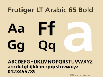 Frutiger LT Arabic 65 Bold Version 4.10图片样张