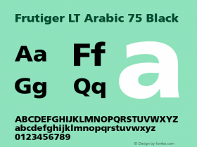 Frutiger LT Arabic 75 Black Version 4.10图片样张