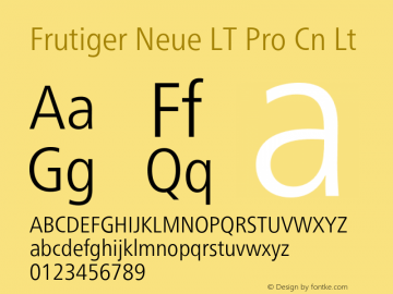 Frutiger Neue LT Pro Cn Lt Version 2.300图片样张