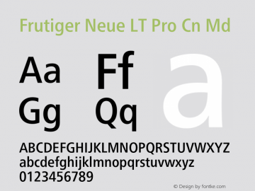 Frutiger Neue LT Pro Cn Md Version 2.300图片样张