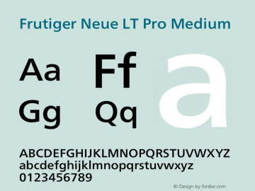 Frutiger Neue LT Pro Medium Version 1.00图片样张