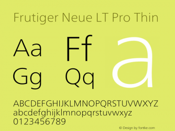 Frutiger Neue LT Pro Thin Version 1.00图片样张