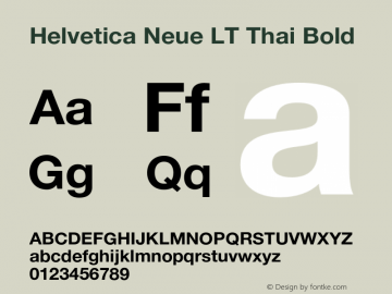 Helvetica Neue LT Thai Bold Version 1.10图片样张