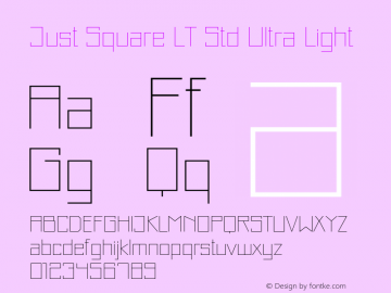JustSquareLTStd-UltraLight Version 1.200;PS 001.002;hotconv 1.0.38图片样张