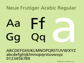 Neue Frutiger Arabic Regular Version 1.00, build 7, s3图片样张