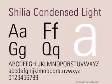 Shilia Condensed Light Version 3.000图片样张