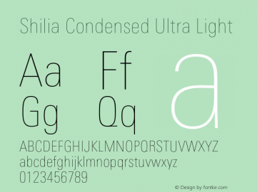 Shilia Condensed Ultra Light Version 3.000图片样张