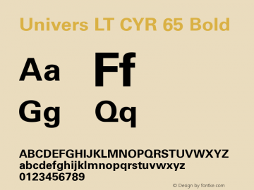 Univers LT CYR 45 Light Bold Version 2.00图片样张
