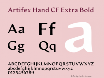 Artifex Hand CF Extra Bold Version 1.500;FEAKit 1.0图片样张