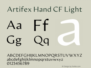 Artifex Hand CF Light Version 1.500;FEAKit 1.0图片样张