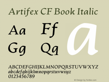 Artifex CF Book Italic Version 1.500;FEAKit 1.0图片样张