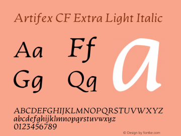 Artifex CF Extra Light Italic Version 1.500;FEAKit 1.0图片样张