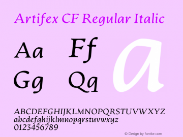 Artifex CF Regular Italic Version 1.500;FEAKit 1.0图片样张