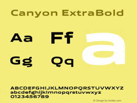 Canyon ExtraBold Version 1.001;FEAKit 1.0图片样张