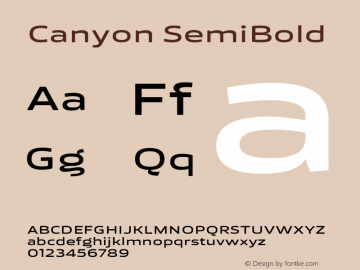 Canyon SemiBold Version 1.001;FEAKit 1.0图片样张