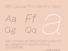 BB Casual Pro Hairline Italic Version 2.000 | web-ttf图片样张