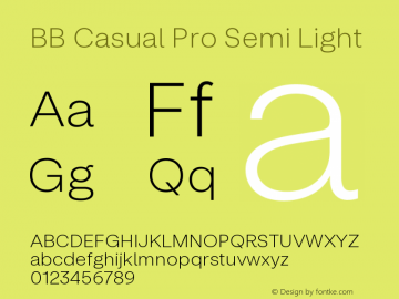 BB Casual Pro Semi Light Version 2.000 | web-ttf图片样张
