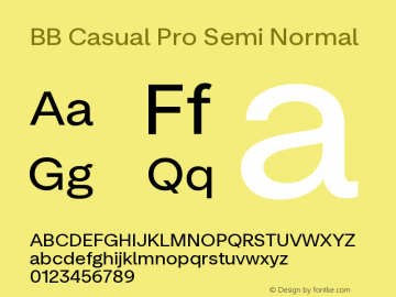 BB Casual Pro Semi Normal Version 2.000 | web-ttf图片样张