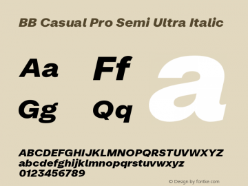 BB Casual Pro Semi Ultra Italic Version 2.000 | web-ttf图片样张