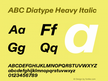 ABC Diatype Heavy Italic Version 1.100 | web-ttf图片样张