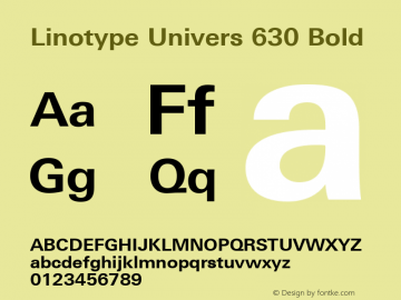 Linotype Univers 630 Bold Version 1.31图片样张