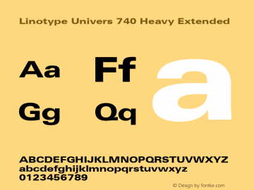 Linotype Univers 740 Heavy Extended Version 1.31图片样张