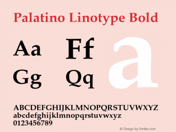 Palatino Linotype Bold Version 5.03m图片样张