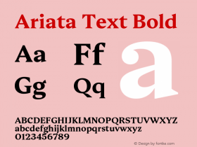 Ariata Text Bold Version 1.00, build 13, s3图片样张